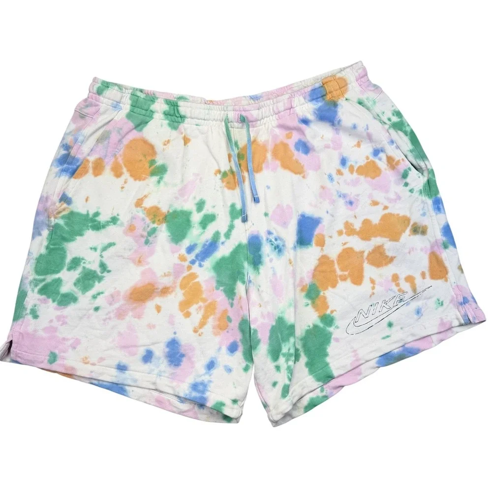 Nike Shorts Mens 3XL Multicolor Tie Dye Sweat‎ Sportswear Club Fleece Just Do It